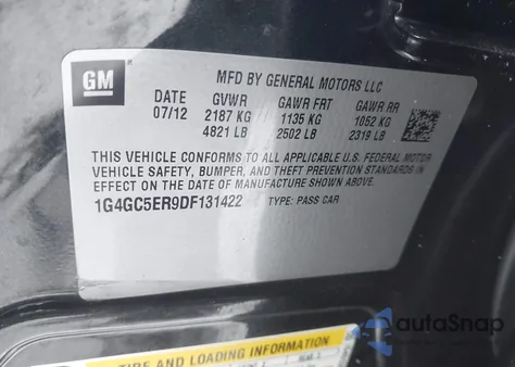 2013 Buick Lacrosse Leather Group из США, поврежденный, VIN 1G4GC5ER9DF131422